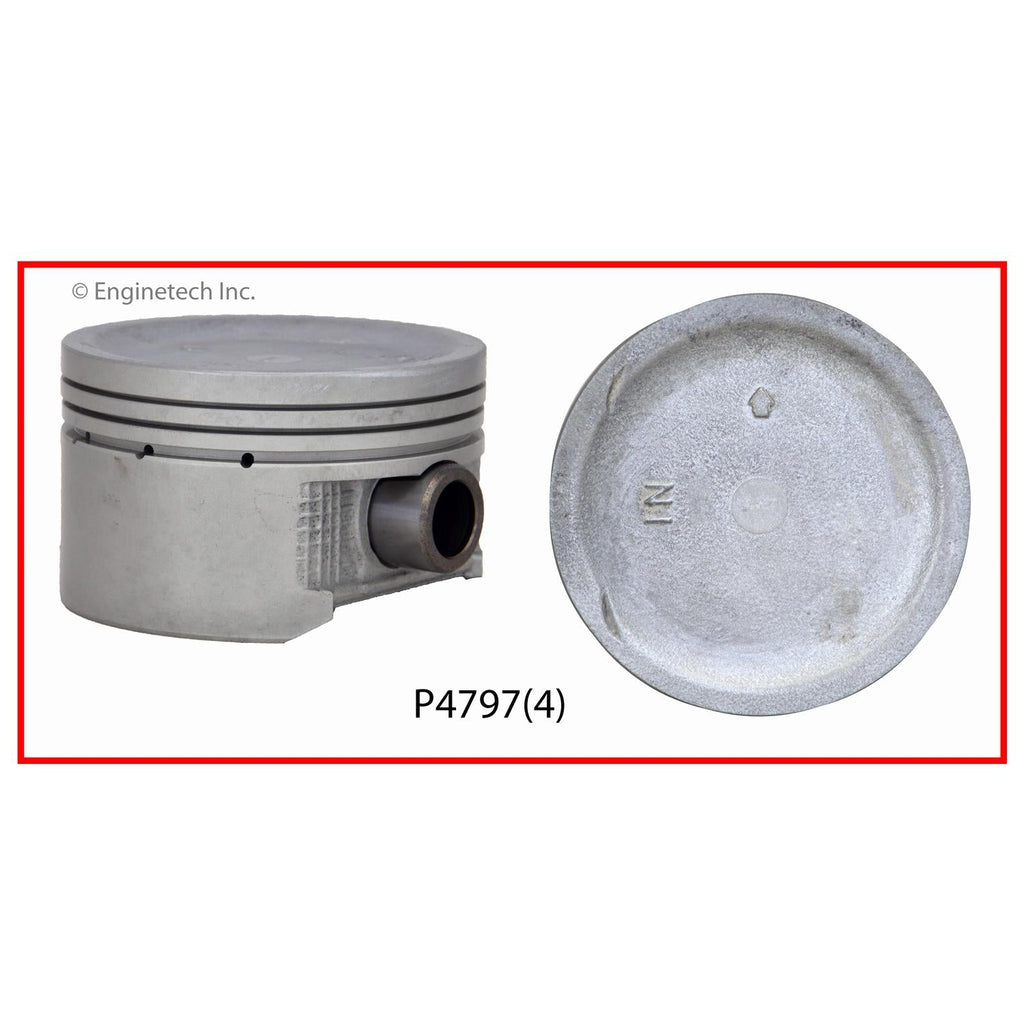 Enginetech P4797(4).50 Engine Piston Set Without Rings for Honda Civic 2001-2005