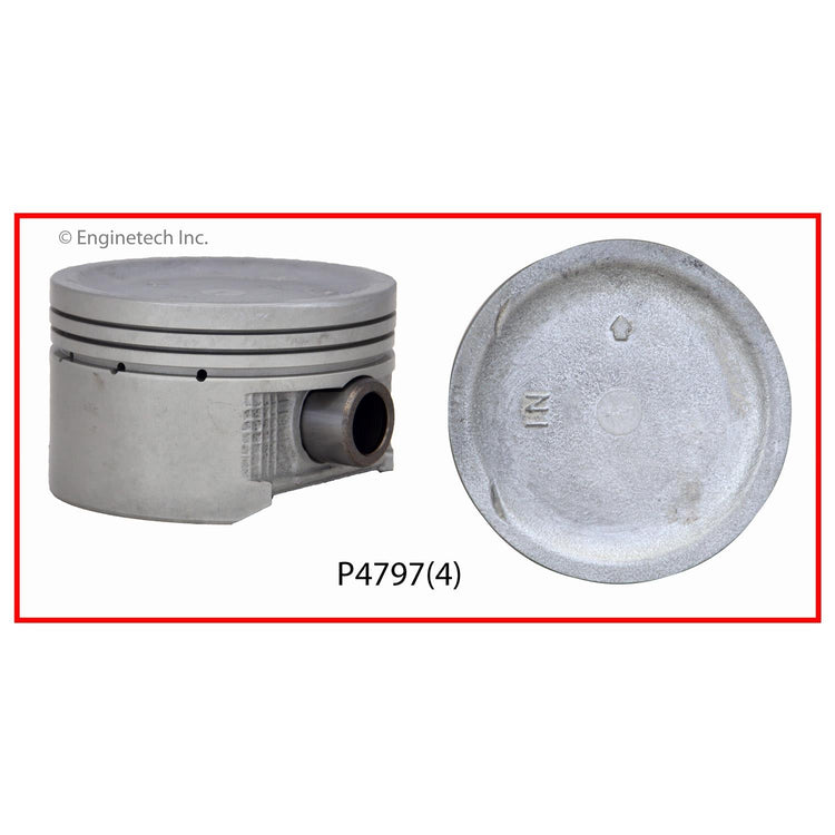 Enginetech P4797(4).50 Engine Piston Set Without Rings for Honda Civic 2001-2005