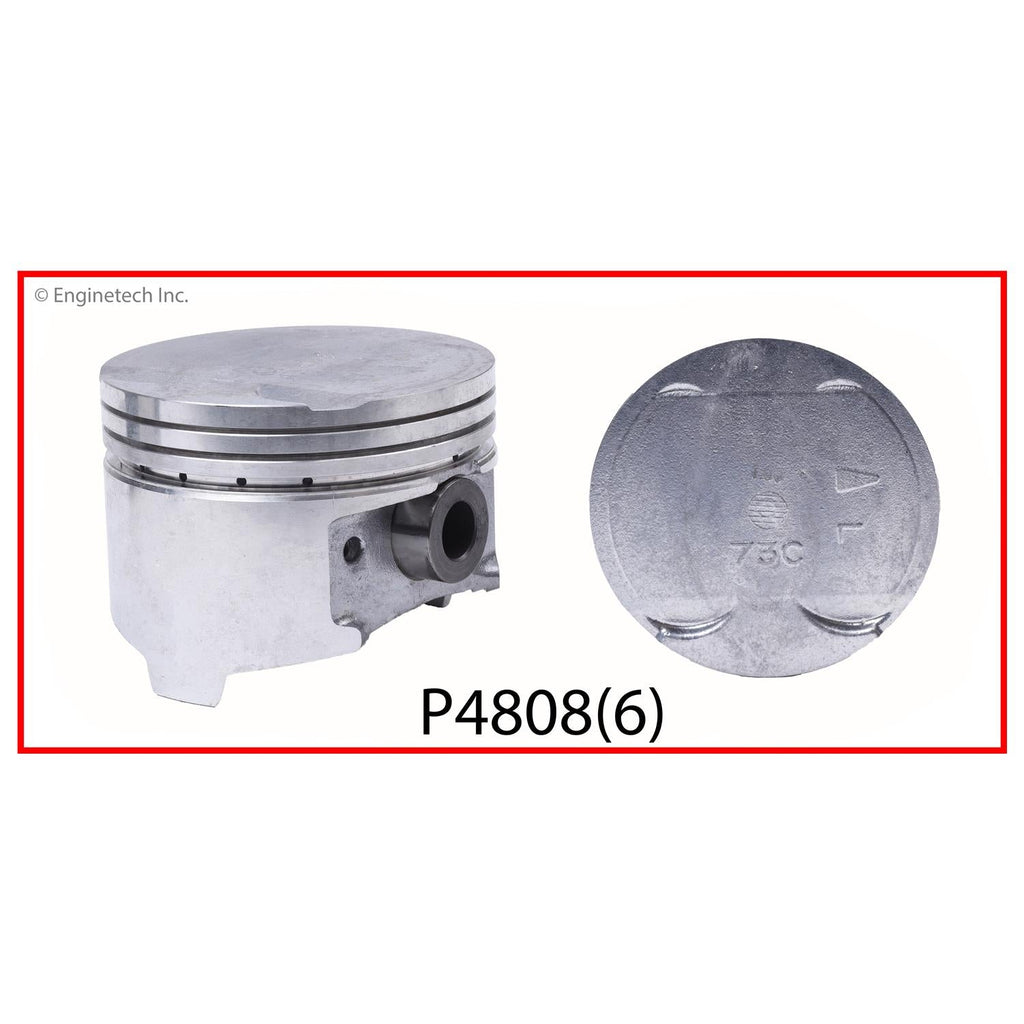 Enginetech P4808(6)STD Engine Piston Set Without Rings for Chrysler and Dodge