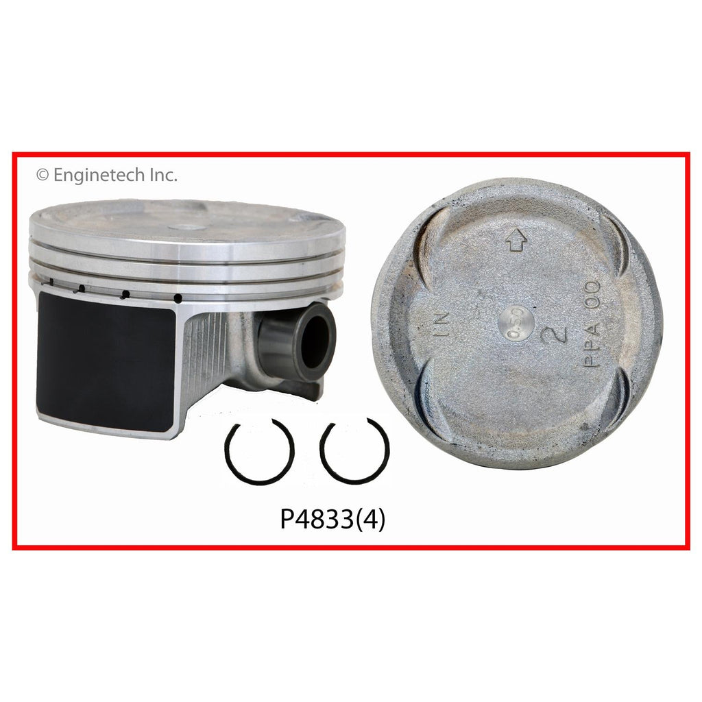 Enginetech P4833(4)STD Engine Piston Set Without Rings for Honda CR-V (2002-2006)