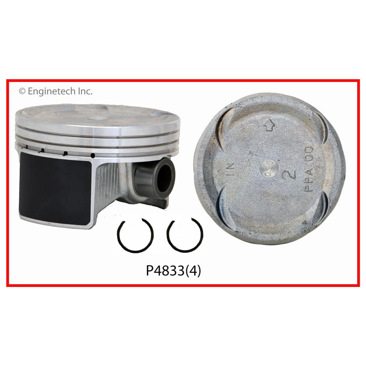 Enginetech P4833(4)STD Engine Piston Set Without Rings for Honda CR-V (2002-2006)