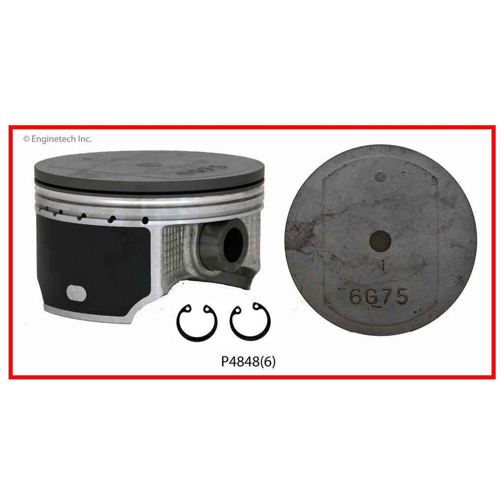 Enginetech P4848(6).50 Engine Piston Set Without Rings for Mitsubishi 2004-2007