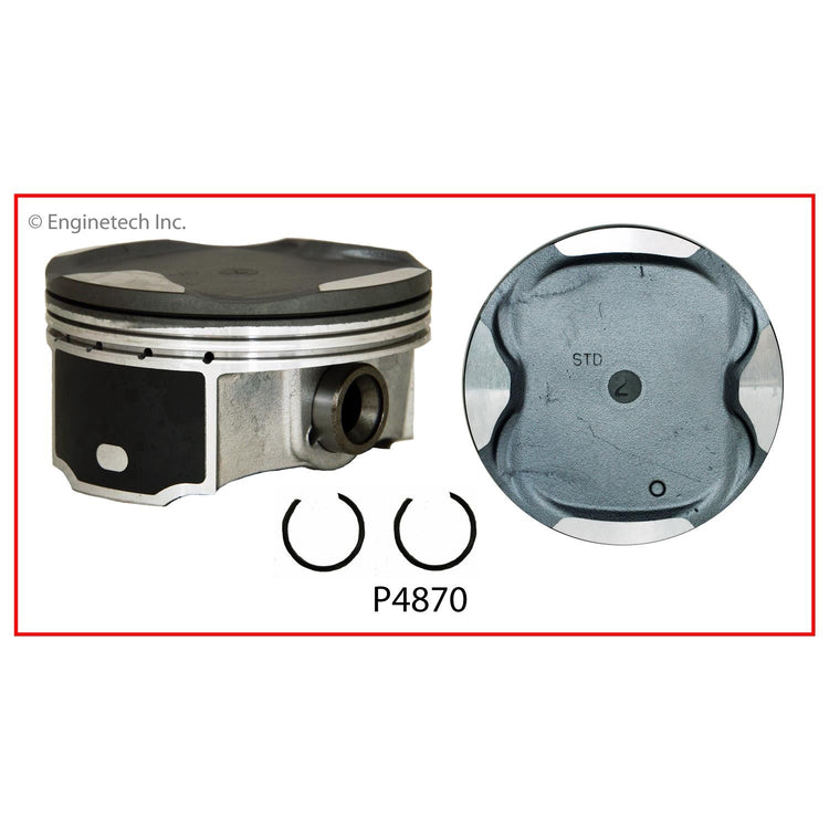 Enginetech P4870(6).50 Engine Piston Set Without Rings for 2012-2013 Lexus and Toyota Models