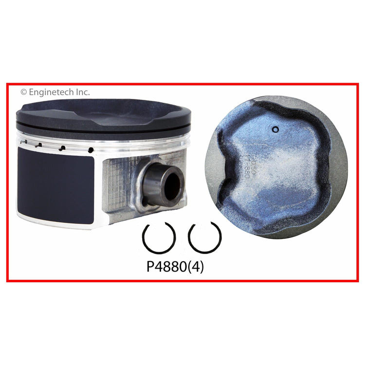 Enginetech P4880(4).50 Engine Piston Set Without Rings for Toyota Tacoma and 4Runner