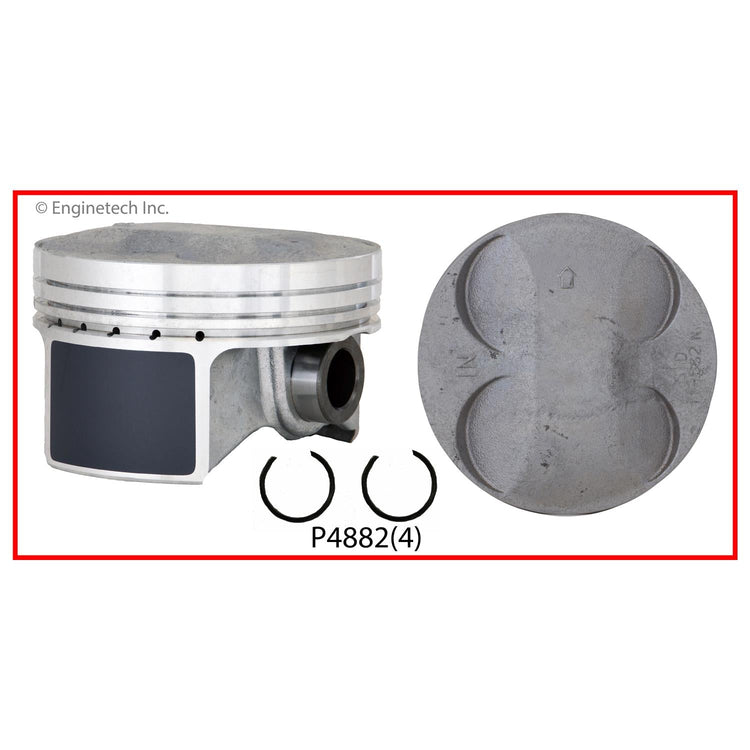 Enginetech P4882(4)STD Engine Piston Set – Without Rings for Honda Civic and Acura RSX