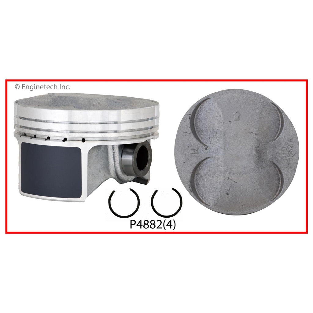 Enginetech P4882(4).50 Engine Piston Set Without Rings for Honda and Acura Models