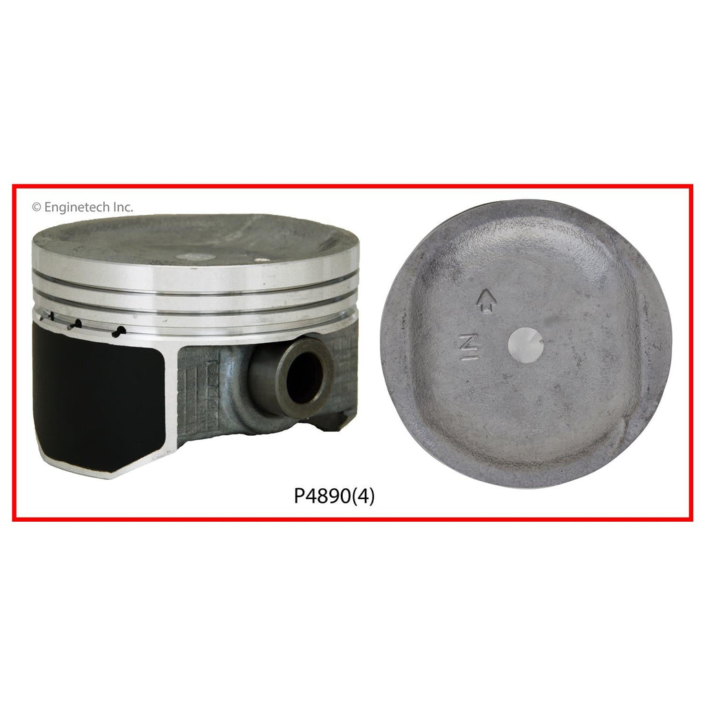 Enginetech P4890(4)STD Engine Piston Set Without Rings for Honda Fit (2007-2008)