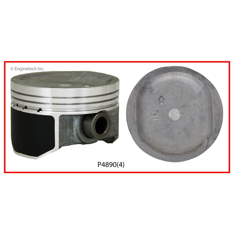 Enginetech P4890(4)STD Engine Piston Set Without Rings for Honda Fit (2007-2008)
