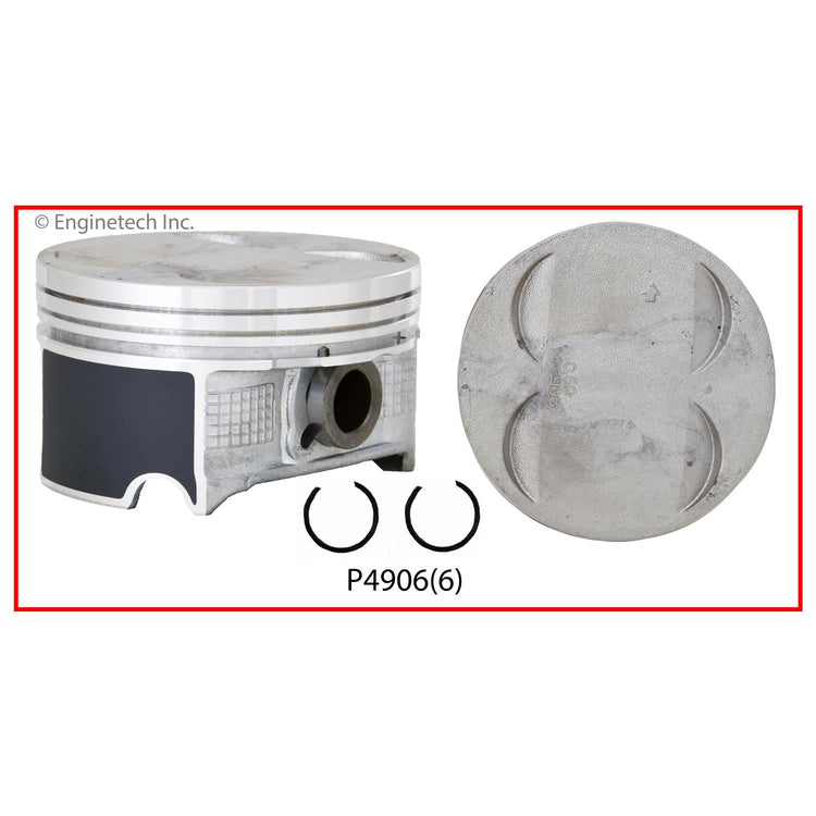 Enginetech P4906(6)STD Engine Piston Set Without Rings for Honda and Acura Models