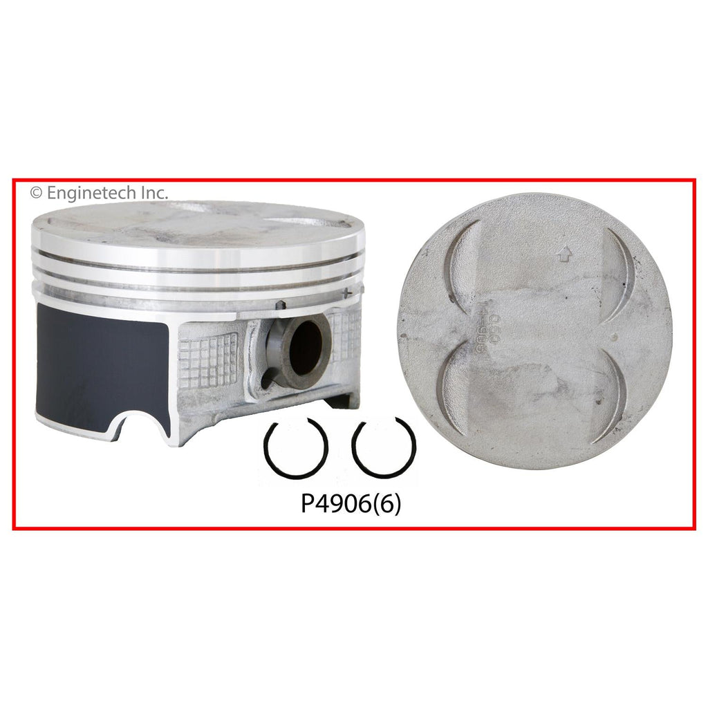 Enginetech P4906(6).50 Engine Piston Set Without Rings for Honda and Acura Vehicles