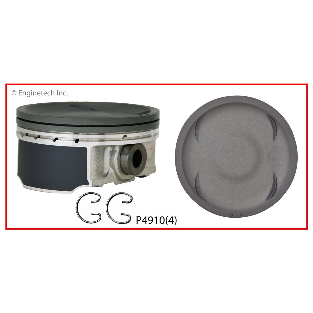 Enginetech P4910(4).50 Engine Piston Set Without Rings for Subaru Vehicles