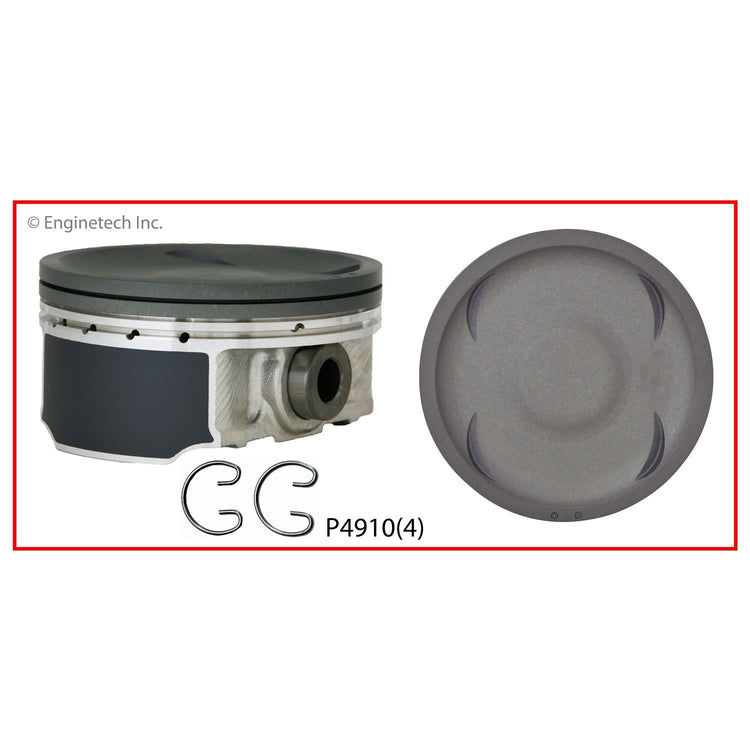 Enginetech P4910(4)STD Engine Piston Set Without Rings for Subaru Vehicles