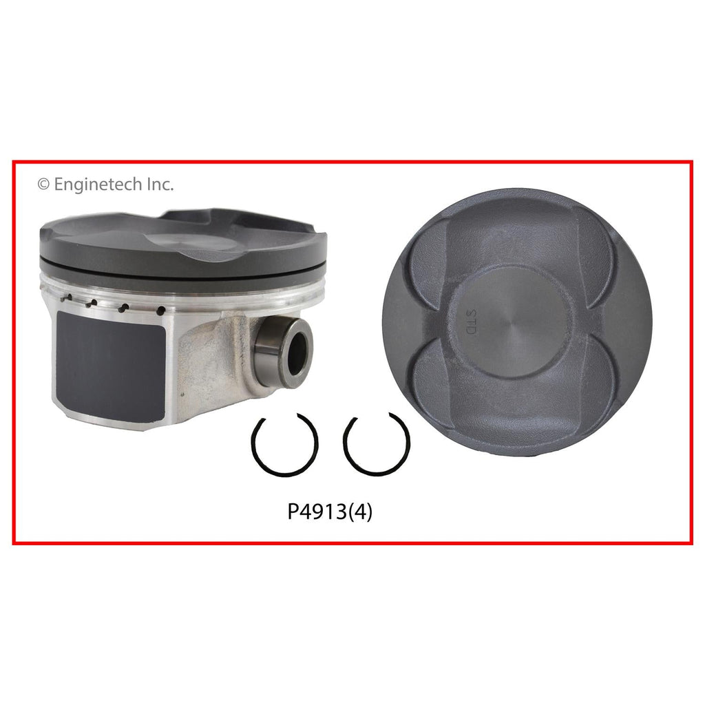 Enginetech P4913(4)STD Engine Piston Set Without Rings for 2012-2015 Toyota and Scion Models