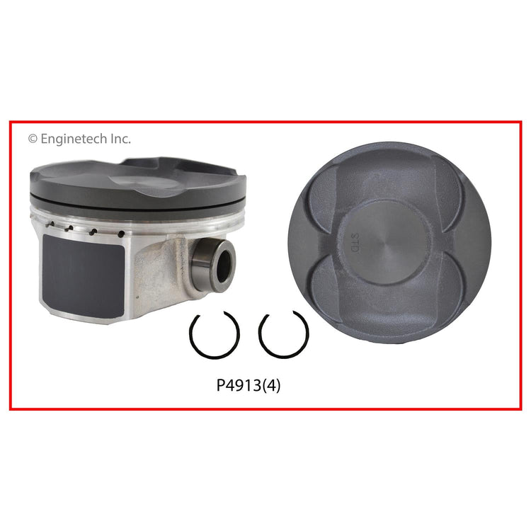 Enginetech P4913(4)STD Engine Piston Set Without Rings for 2012-2015 Toyota and Scion Models