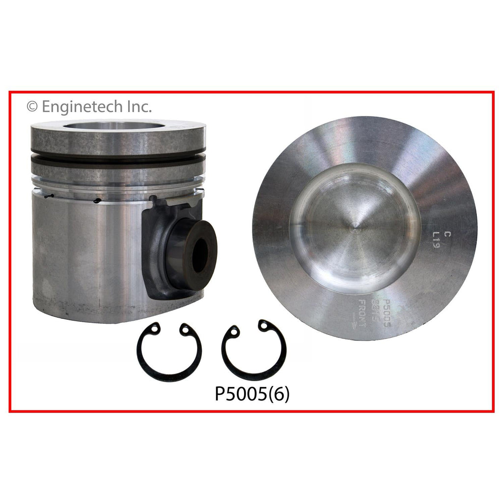 Enginetech P5005(6).50 Engine Piston Set Without Rings for Dodge D250, D350, W250, W350 (1989-1991)