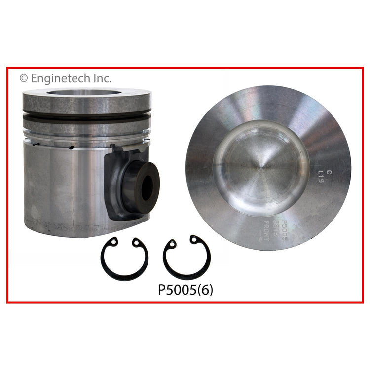 Enginetech P5005(6).50 Engine Piston Set Without Rings for Dodge D250, D350, W250, W350 (1989-1991)