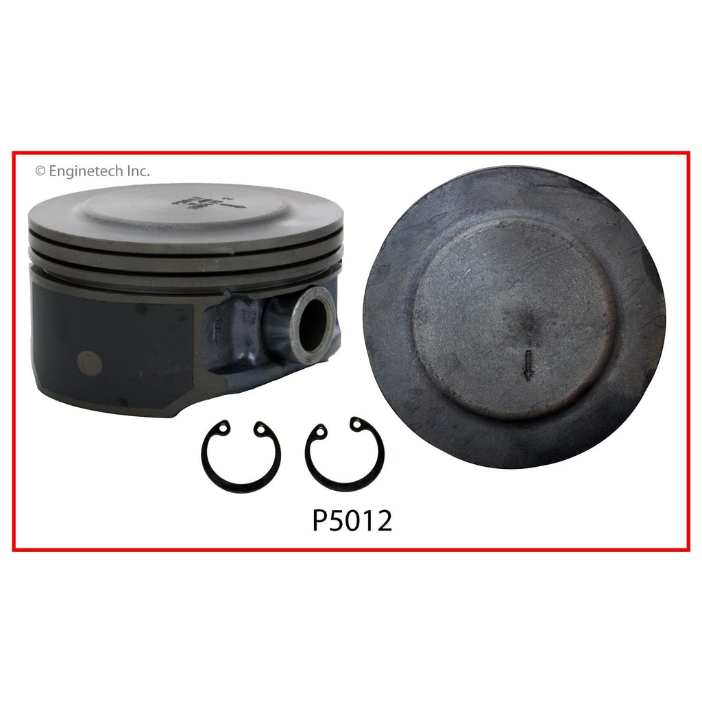 Enginetech P5012(1)STD Engine Single Piston Without Rings for GMC and Chevrolet SUVs