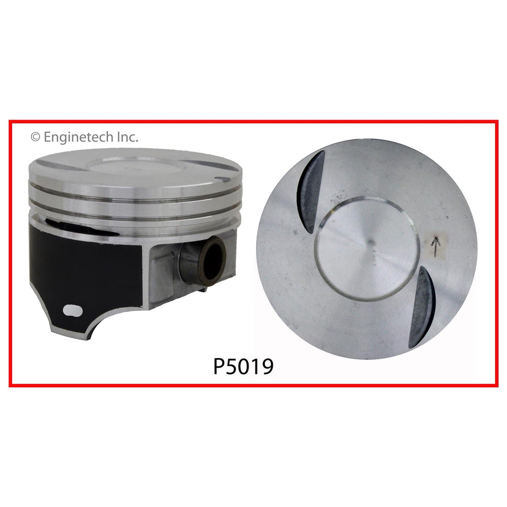 Enginetech P5019(8)030 Engine Piston Set Without Rings for Chevrolet C1500, C20, and C30 (1984-1990)