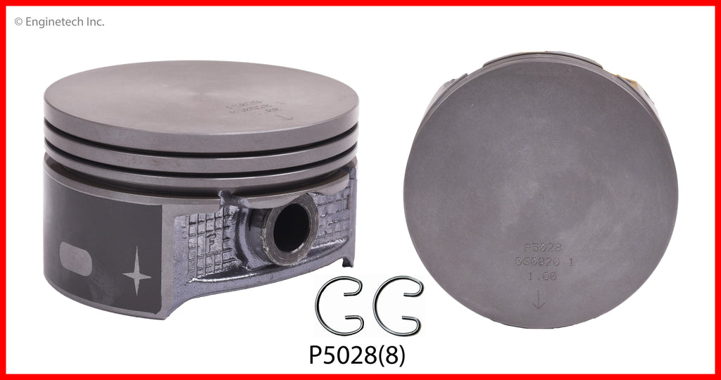 Enginetech P5028(8).50 Engine Piston Set Without Rings for Ford and Lincoln Models