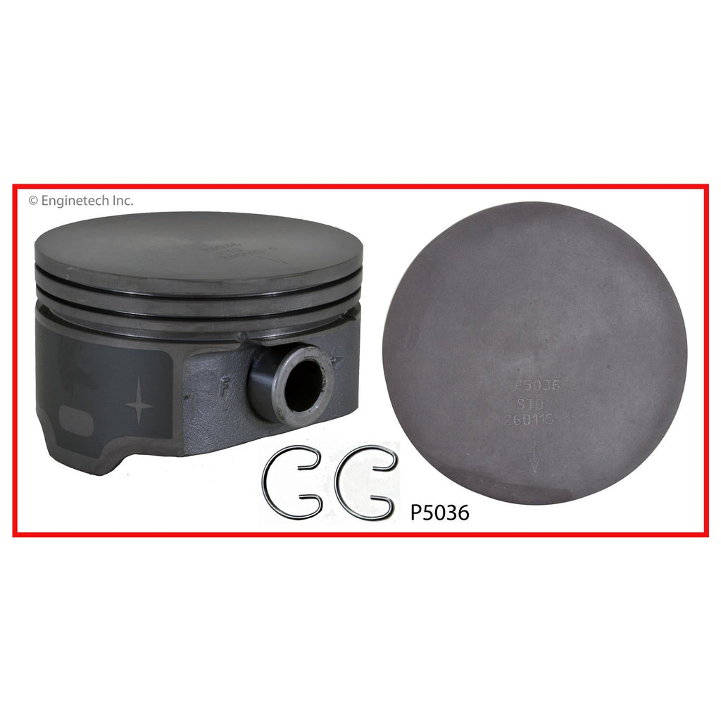 Enginetech P5036(1)STD Single Piston Without Rings for GMC Envoy, Chevrolet Trailblazer, Silverado & More