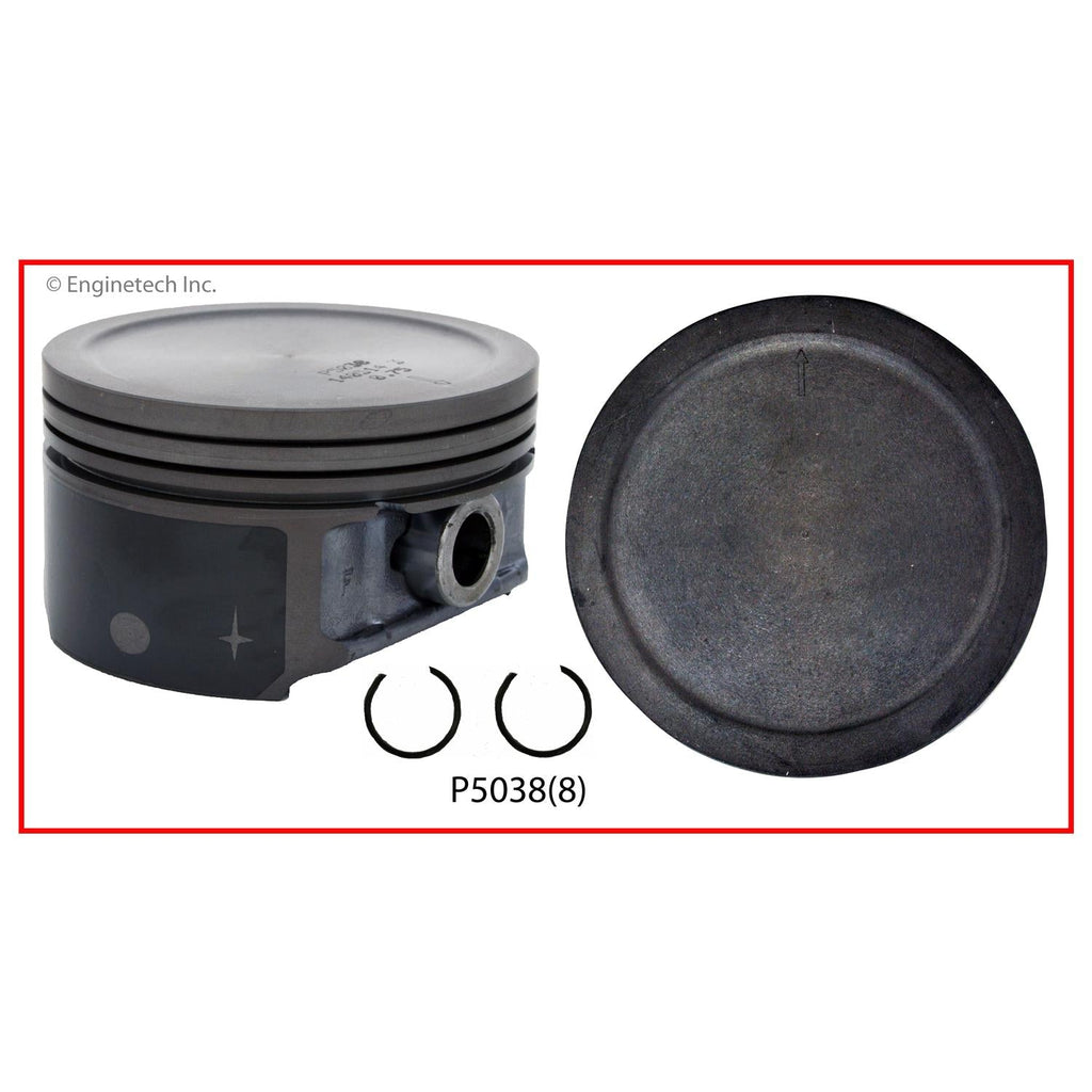 Enginetech P5038(8)030 Engine Piston Set Without Rings for Chevy Silverado and Express 2004