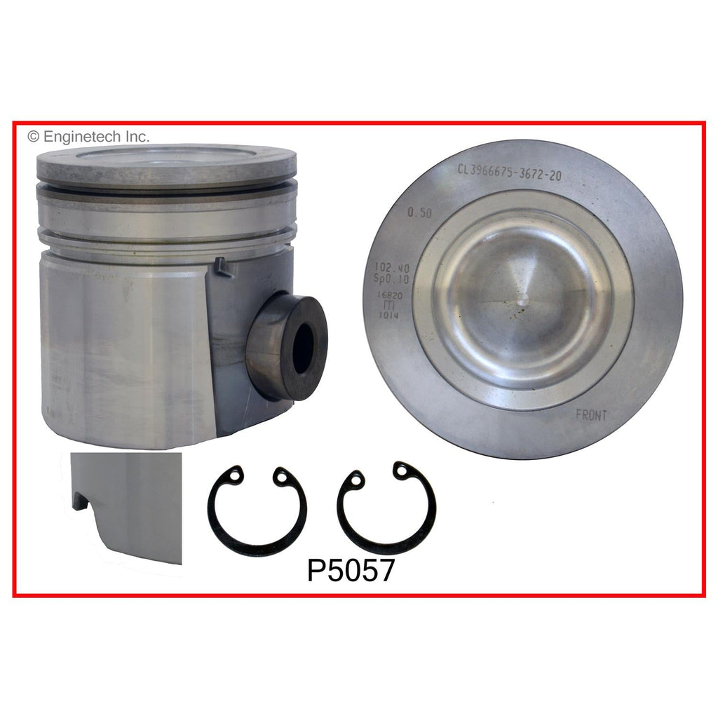 Enginetech P5057(6).50 Engine Piston Set Without Rings for Dodge Ram 2500 and 3500