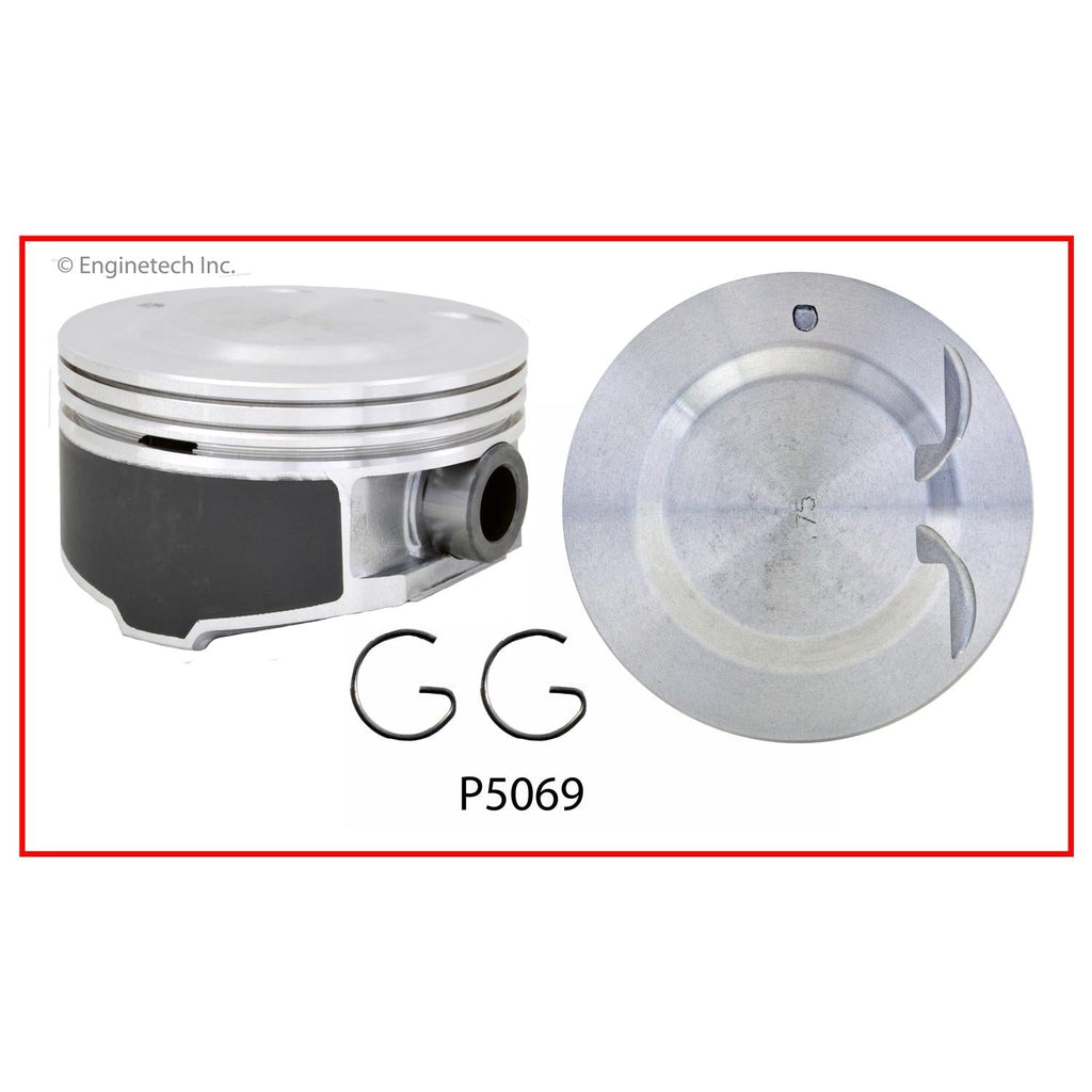 Enginetech P5069(1).50 Engine Single Piston Without Rings for GMC, Chevrolet, Buick, and Saab Vehicles