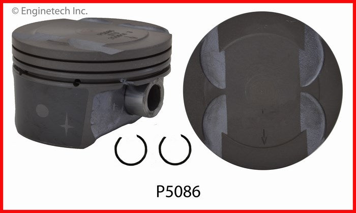 Enginetech P5086(6).50 Engine Piston Set Without Rings for Ford and Mazda Vehicles
