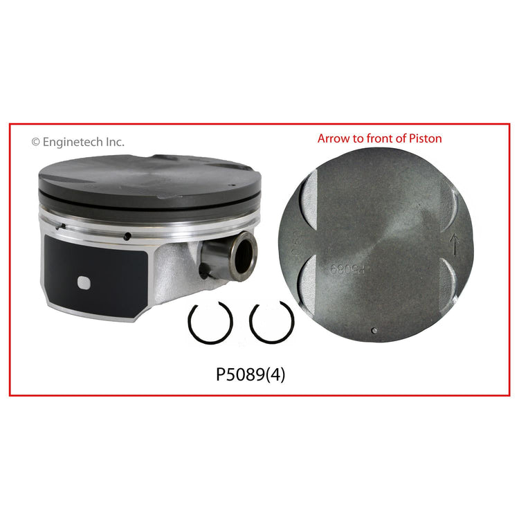 Enginetech P5089(4).50 Engine Piston Set Without Rings for Select GM and Saturn Models