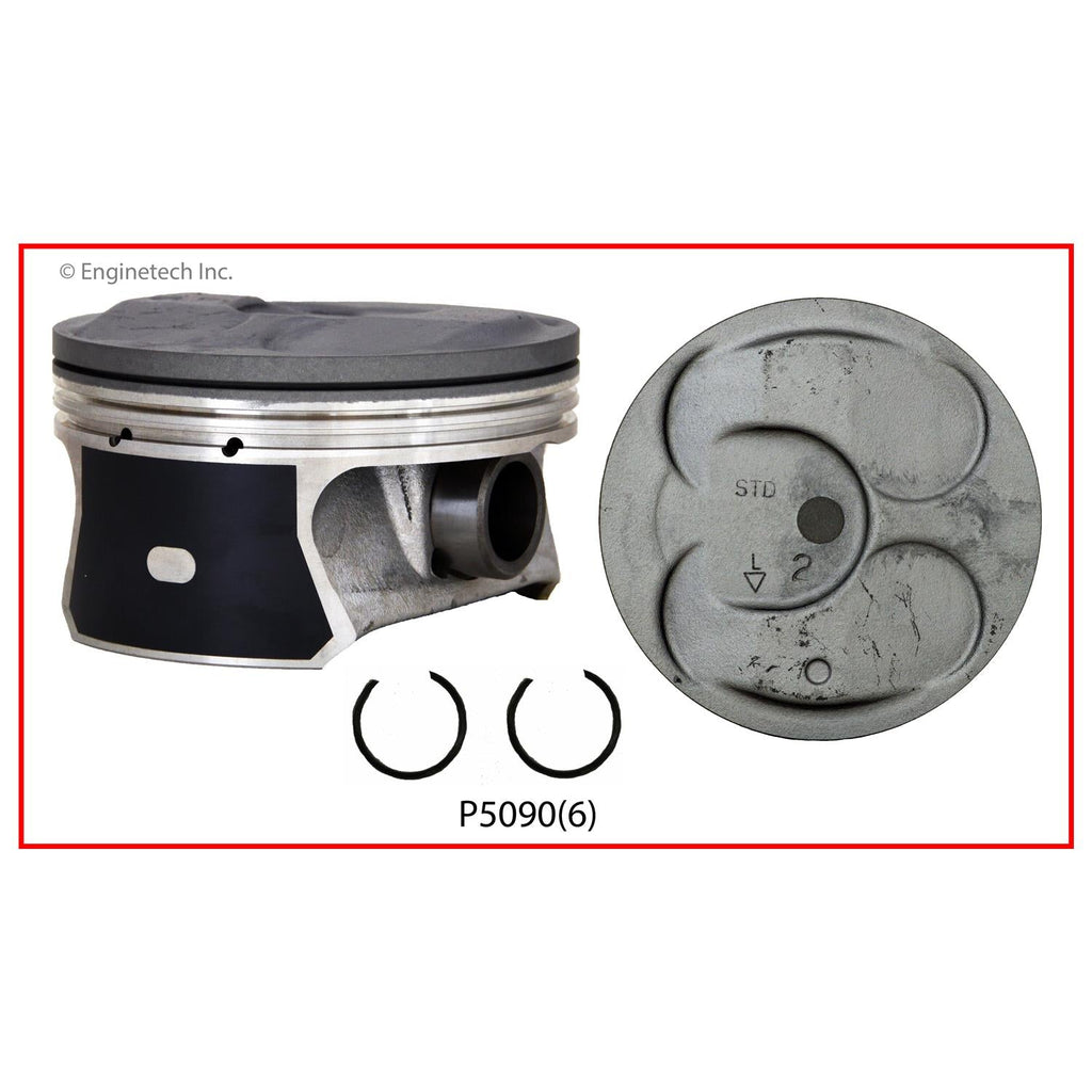 Enginetech P5090(6)STD Engine Piston Set Without Rings for 2010-2014 SUVs and Crossovers