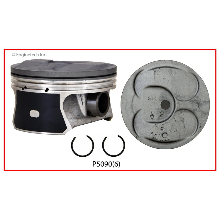Enginetech P5090(6).50 Engine Piston Set Without Rings for GM and Saturn Vehicles