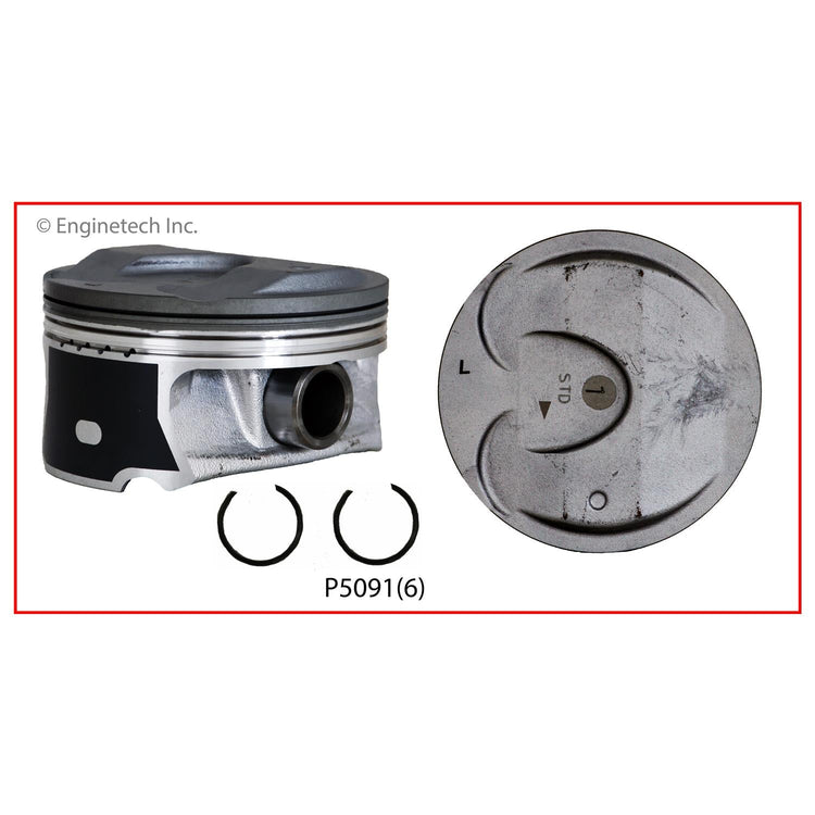 Enginetech P5091(6).50 Engine Piston Set Without Rings for 2012-2013 Vehicles