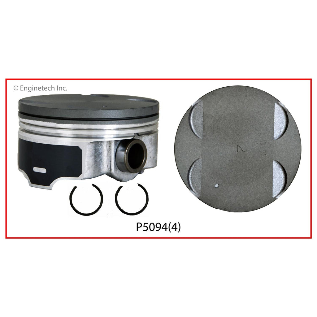 Enginetech P5094(4)STD Engine Piston Set Without Rings for Chevrolet Aveo (2009-2011)