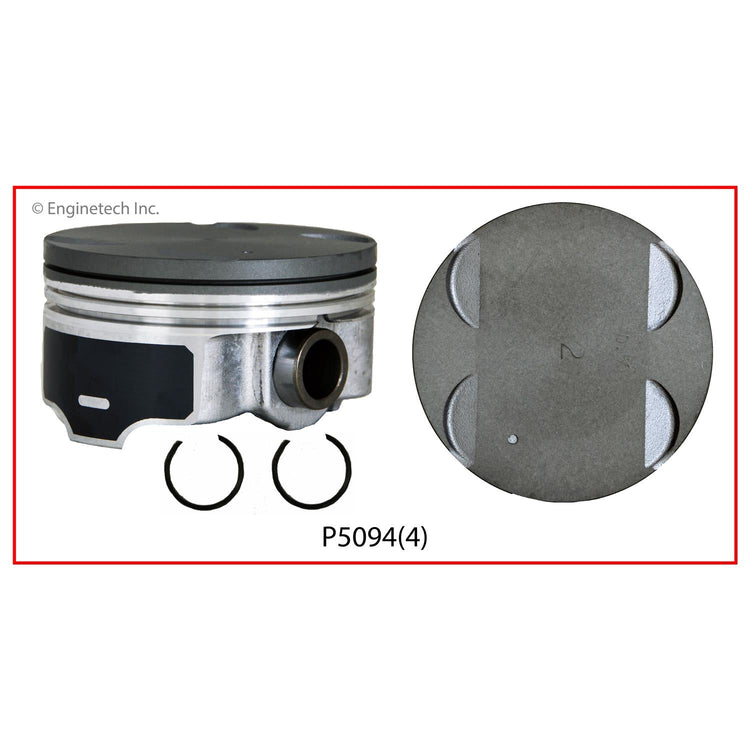 Enginetech P5094(4)STD Engine Piston Set Without Rings for Chevrolet Aveo (2009-2011)