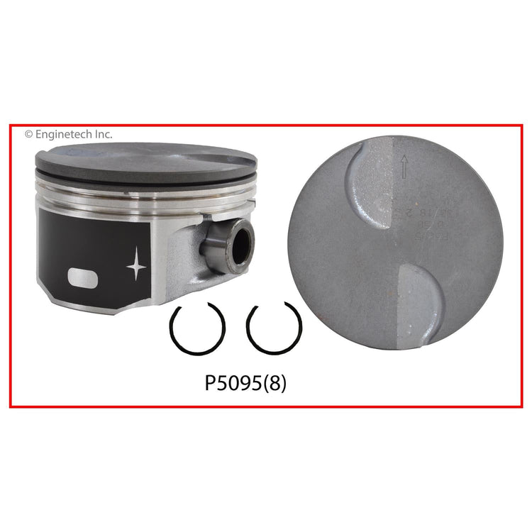 Enginetech P5095(1)STD Single Piston for Chevrolet and GMC Engines