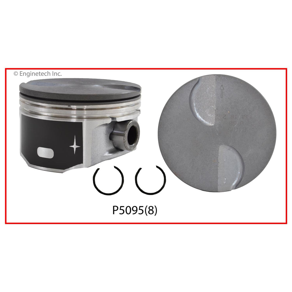 Enginetech P5095(8).75 Engine Piston Set Without Rings for 2012 Chevy and GMC Vehicles