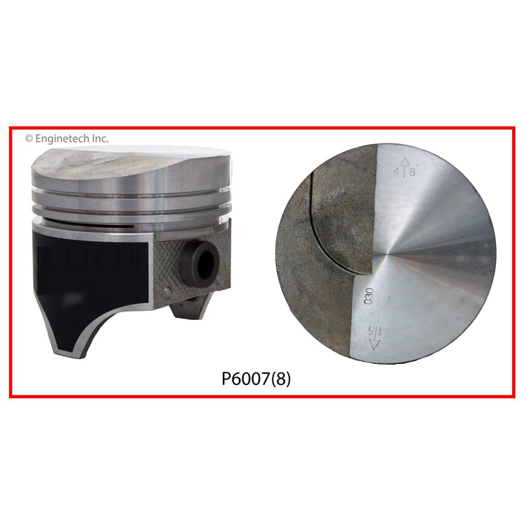 Enginetech P6007(8)030 Engine Piston Set Without Rings for Classic Chevrolet Models