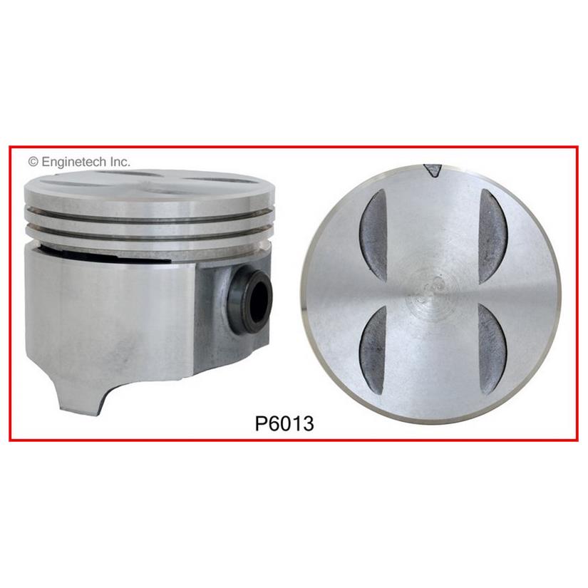 Enginetech P6013(8)030 Engine Piston Set – Without Rings for Pontiac 1968-1972 Models