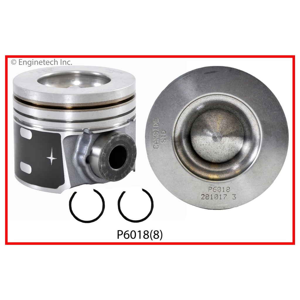 Enginetech P6018(1)STD Engine Single Piston for Ford F-250 and F-350 Super Duty (Without Rings)