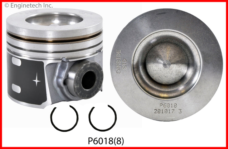 Enginetech P6018(8).75 Engine Piston Set Without Rings for Ford F-250 and F-350 Super Duty 2008-2010