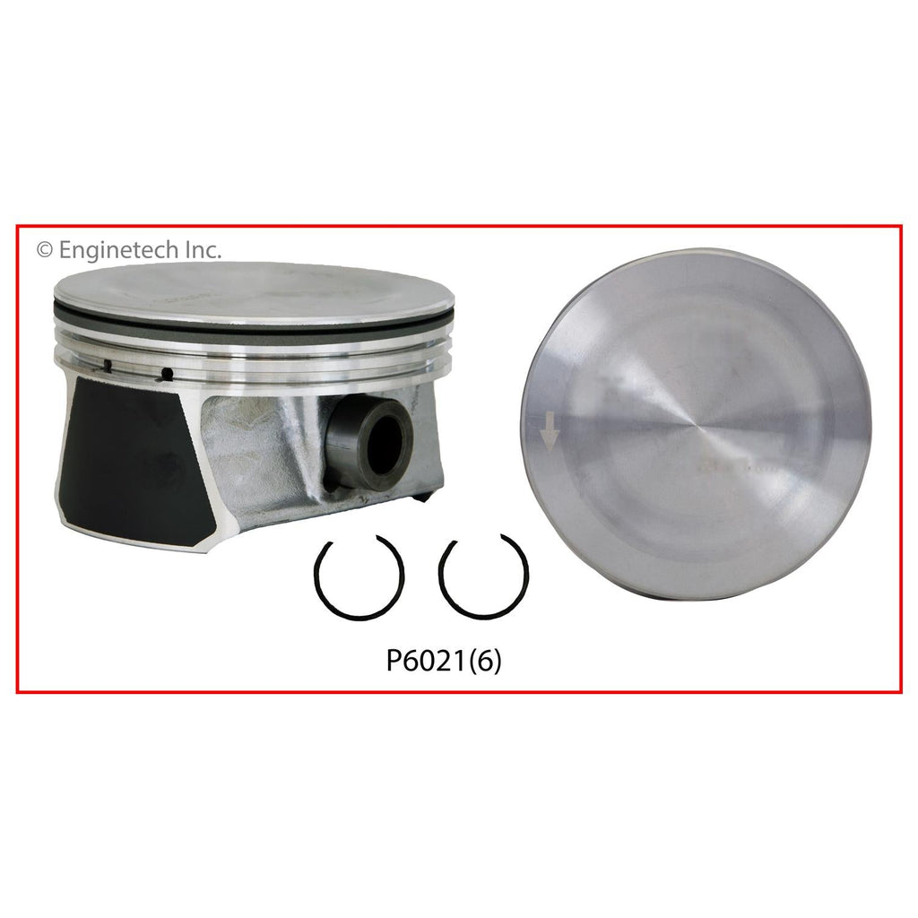 Enginetech P6021(6)STD Engine Piston Set Without Rings for Chrysler and Dodge Vehicles