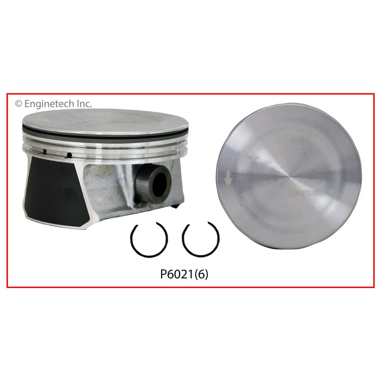 Enginetech P6021(6)STD Engine Piston Set Without Rings for Chrysler and Dodge Vehicles