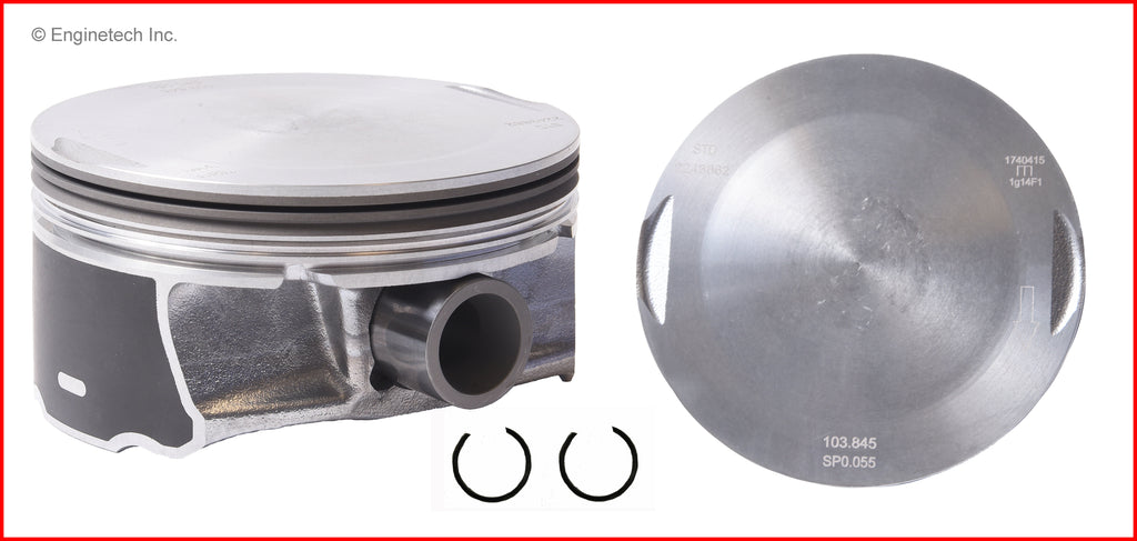 Enginetech P6400(8)STD Engine Piston Set Without Rings for 2012-2014 Chrysler, Dodge, Jeep Models
