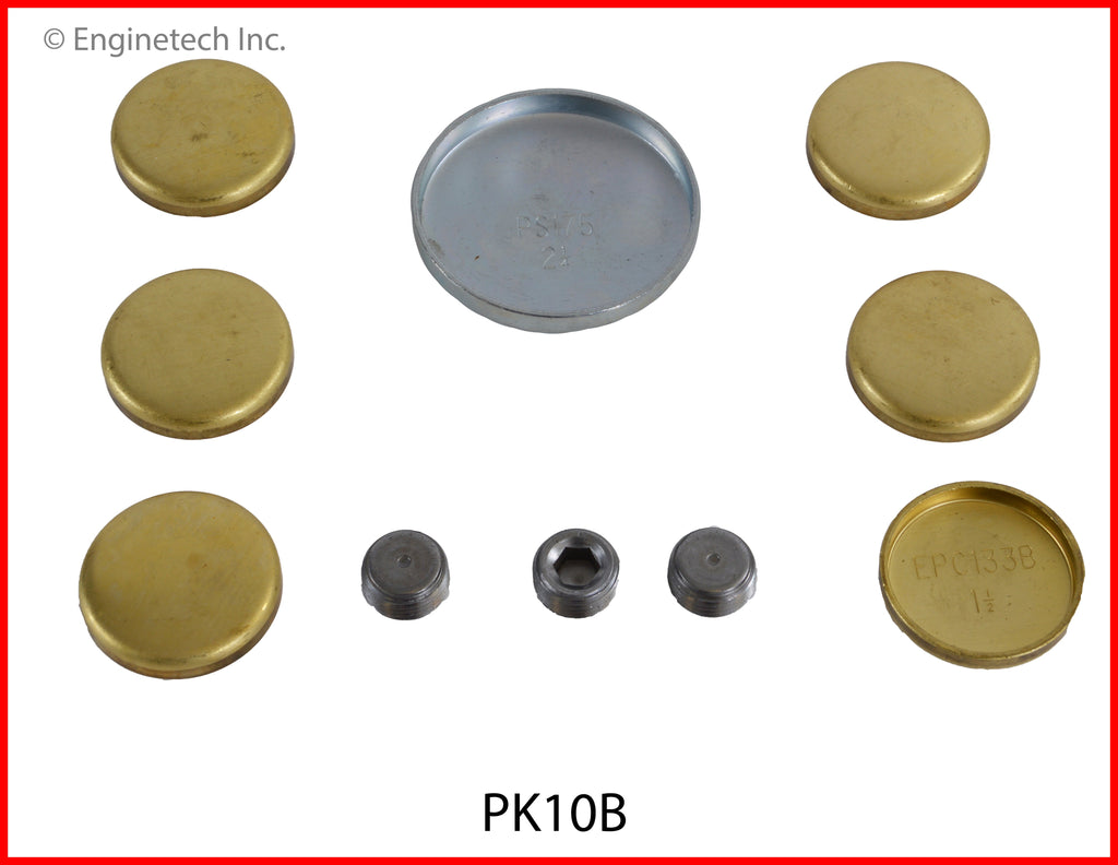 Enginetech PK10B Engine Expansion Plug Kit - Brass for Ford Custom and Country Sedan