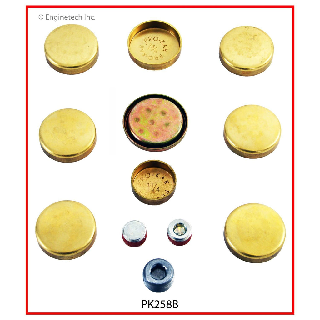 Enginetech PK258B Brass Engine Expansion Plug Kit for Dodge B150 (1988-1997)