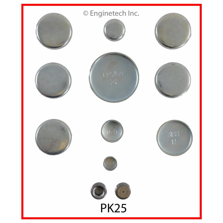 Enginetech PK25 Engine Expansion Plug Kit - Iron for Engine Restoration and Maintenance