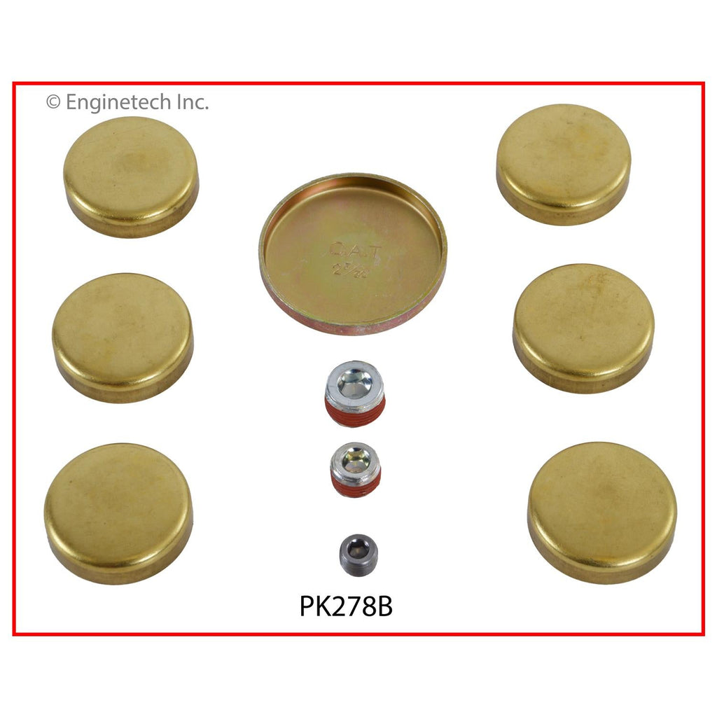 Enginetech Brass Engine Expansion Plug Kit - Part Number PK278B for Ford and Mazda Vehicles