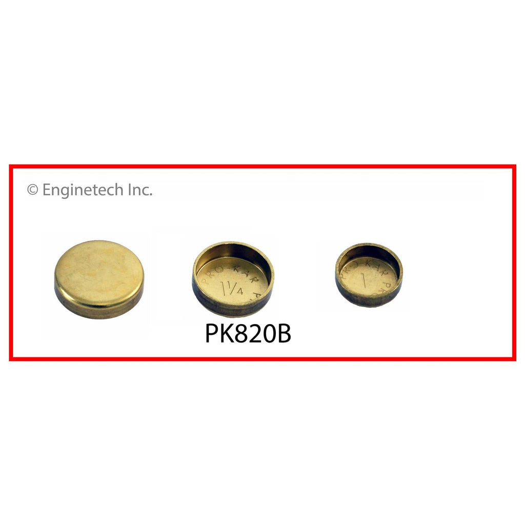 Enginetech PK820B Brass Engine Expansion Plug Kit for Chevrolet Camaro, Corvette, and Pontiac Firebird