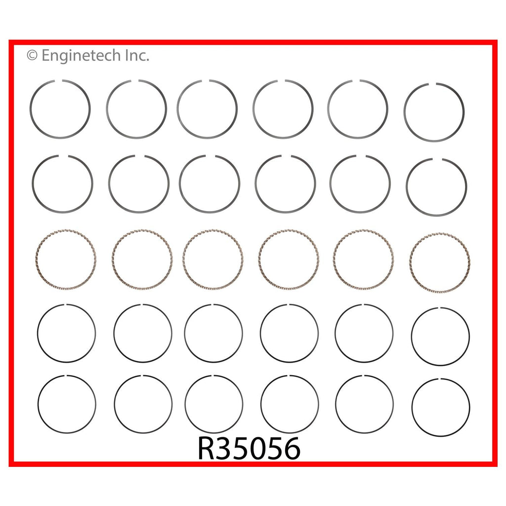 Enginetech R35056-030 Engine Cast Iron Piston Ring Complete Set for Ford P-Series (1960-1965)