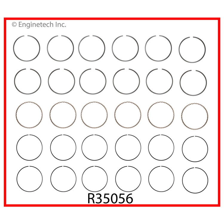 Enginetech R35056-030 Engine Cast Iron Piston Ring Complete Set for Ford P-Series (1960-1965)